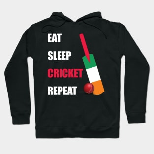 Eat Sleep Cricket Repeat Ireland Flag Hoodie